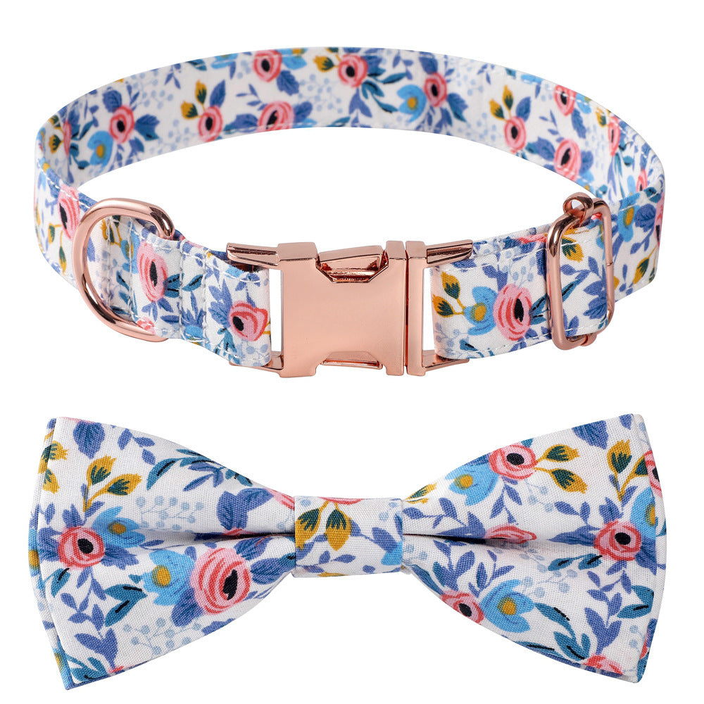 Orange Floral Bowtie Collar