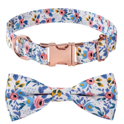 Orange Floral Bowtie Collar