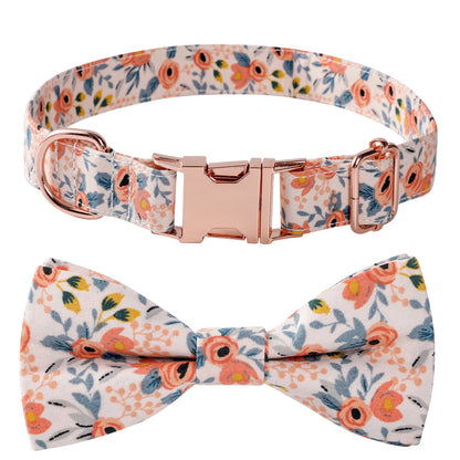 Orange Floral Bowtie Collar