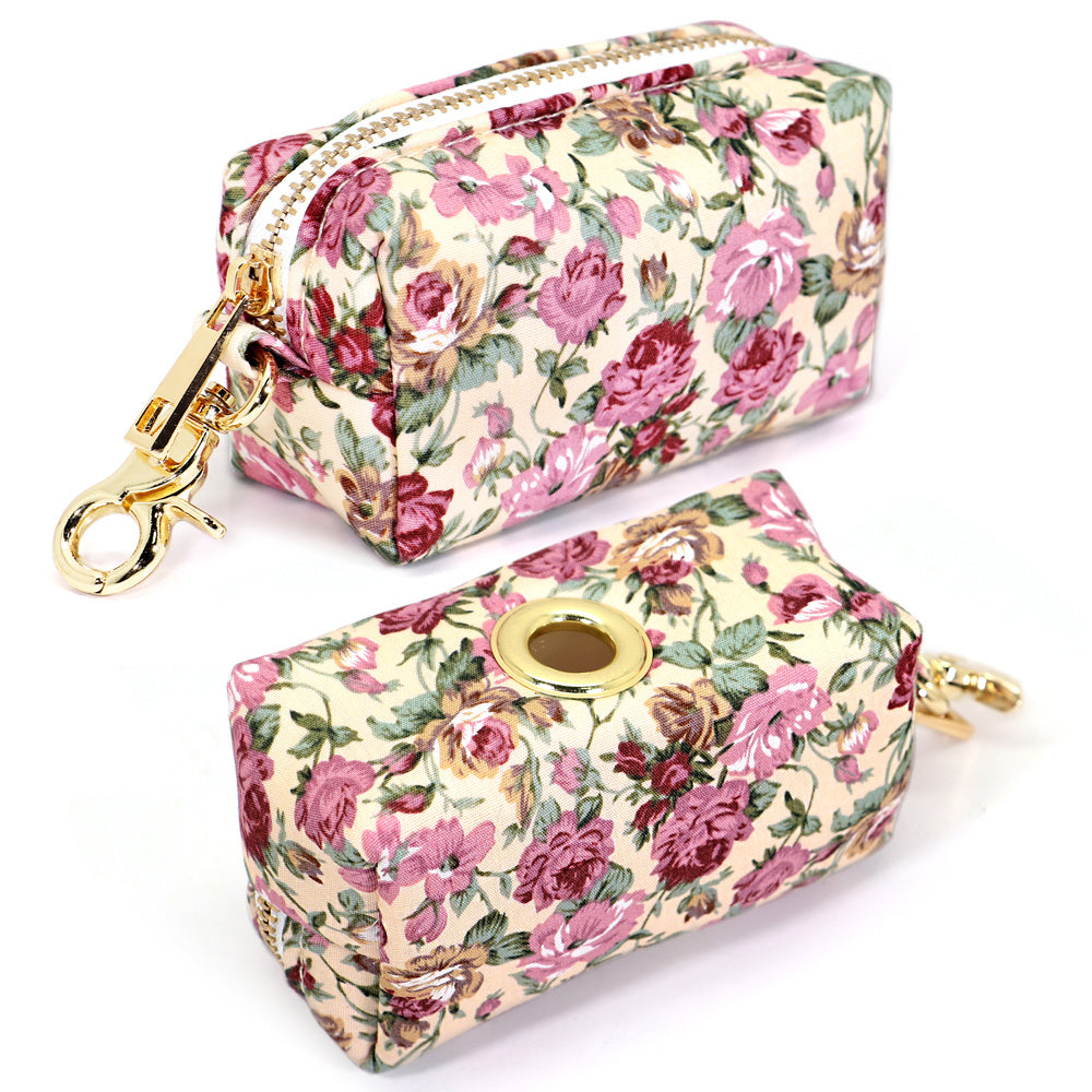 Blue Floral Waste Bag Holder