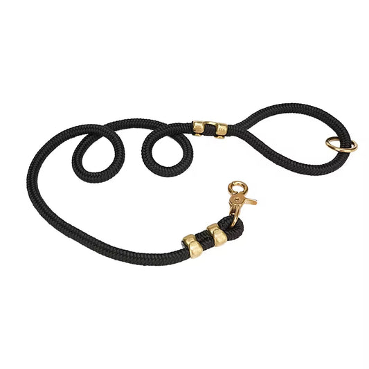 Urban Classic Dog Leash – Strong Nylon Rope with Gold Details