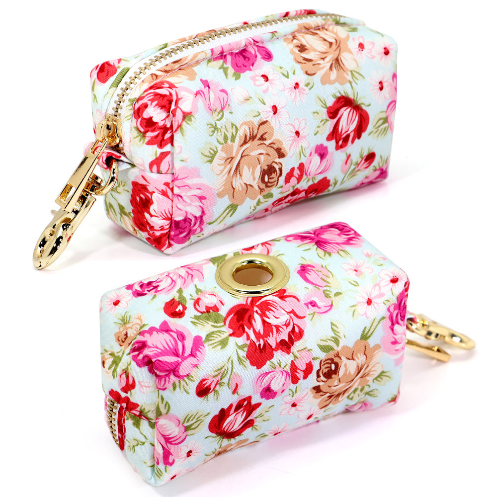 Blue Floral Waste Bag Holder