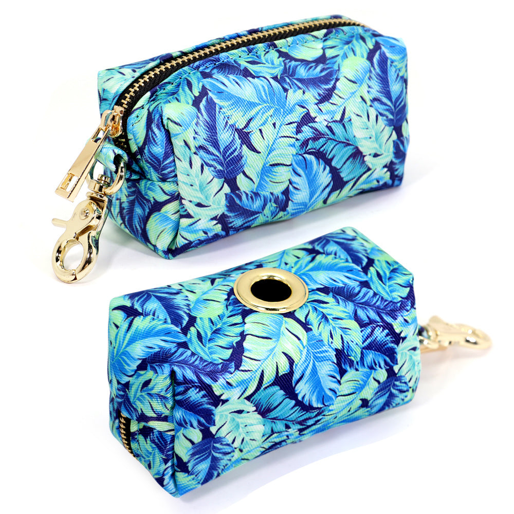 Blue Floral Waste Bag Holder
